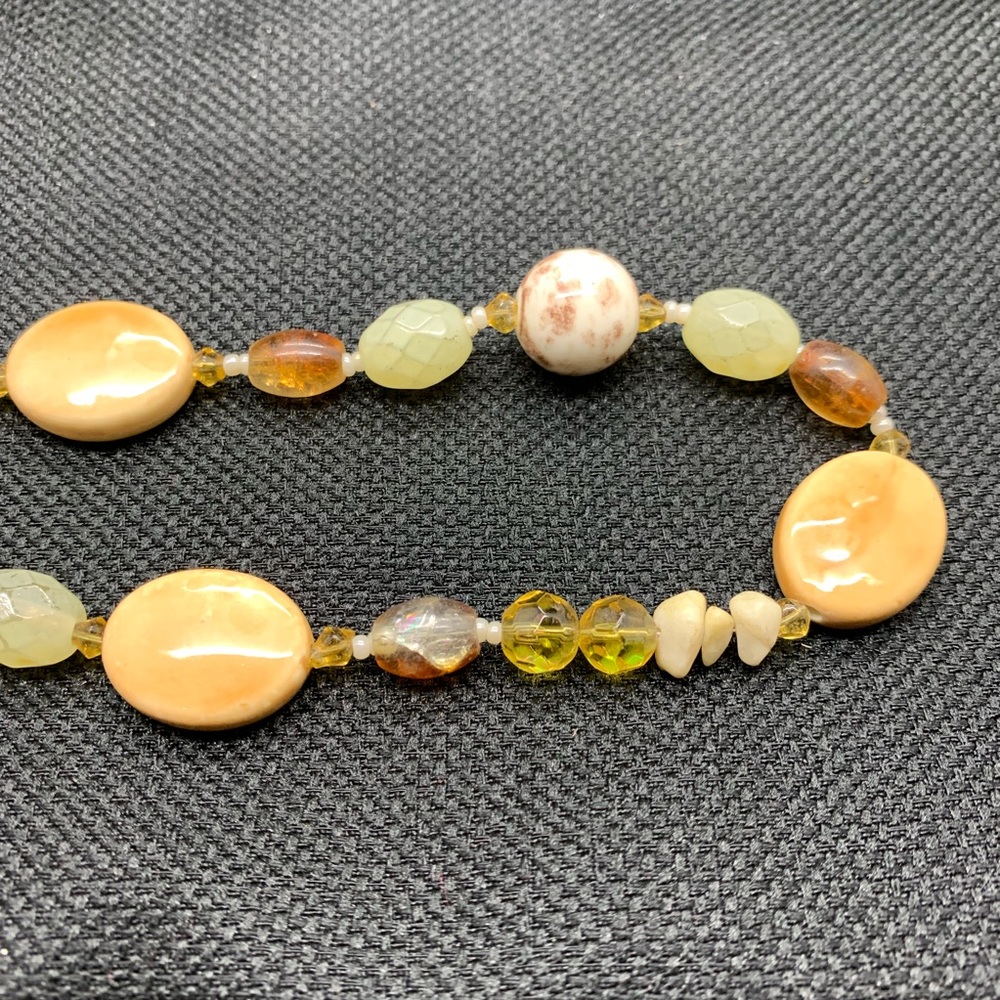 Mixed Natural Gemstone and Glass Bead Necklace